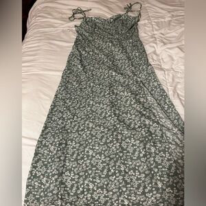 Green floral maxi dress